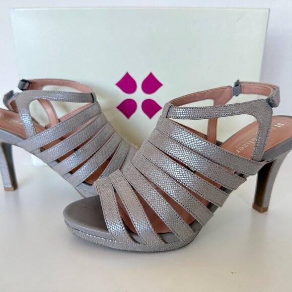 Naturalizer Nolana Grey Fab Heeled Sandal sized US7 W - Picture 2 of 5